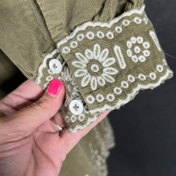 Madewell Embroidered Corduroy Square-Neck Mini Dress - Picture 4 of 7